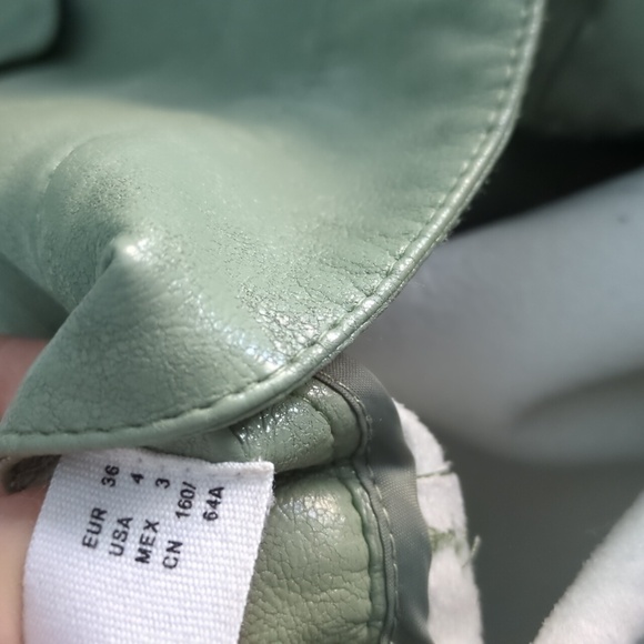 Mango faux leather Sage Green High-Waisted Streetwear Barel Contemporary Pants - Picture 13 of 13